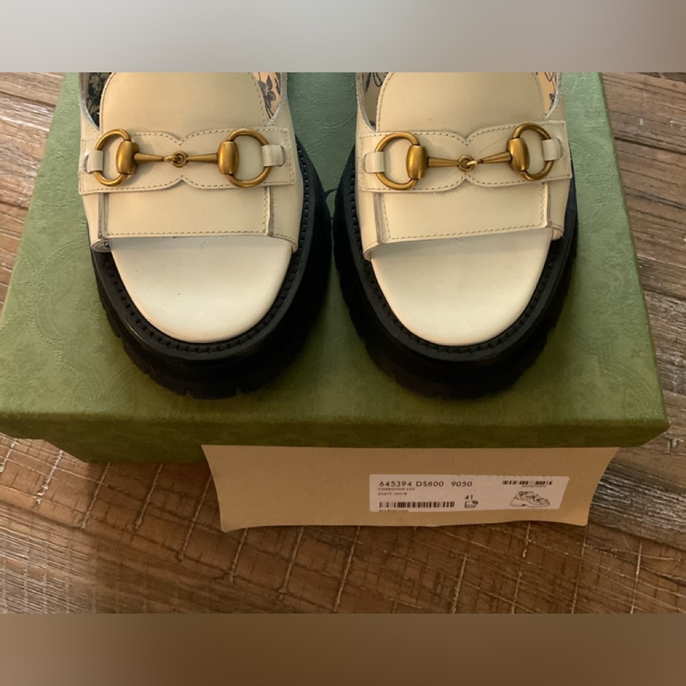 Gucci white off lug sandals size 41/10-10.5 - Picture 7 of 14